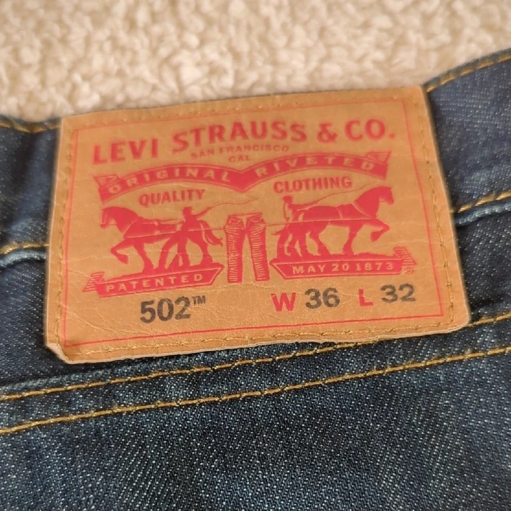 Levi's Dark Blue Straight Leg Jeans 36x32 AS IS  MISSING BUTTON‎